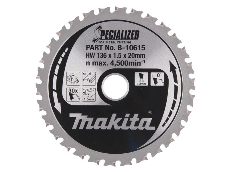 Makita B-10615 Metal Cutting Circular Saw Blade 136 x 20mm x 30T MAKB10615
