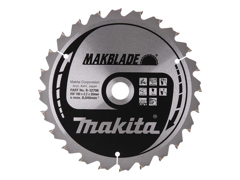 Makita B-32708 MAKBLADE Mitre Saw Blade 190 x 20mm x 24T MAKB32708