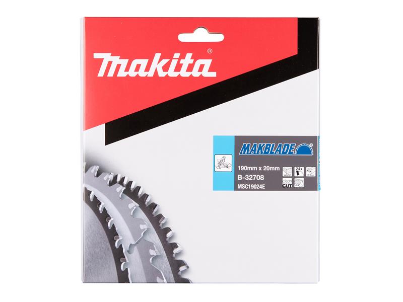 Makita B-32708 MAKBLADE Mitre Saw Blade 190 x 20mm x 24T MAKB32708