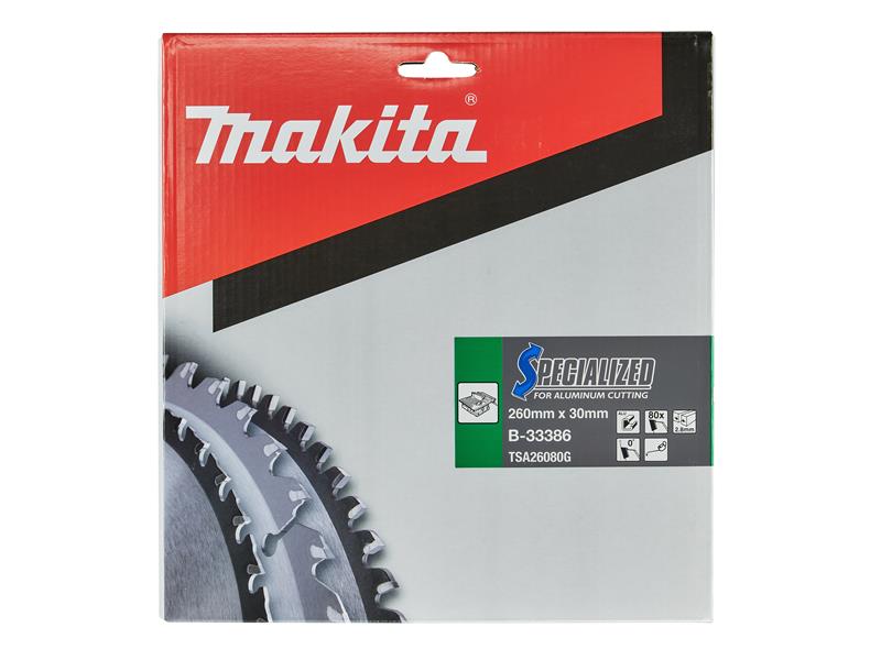 Makita B-33386 Specialized Aluminium Saw Blade 260 x 30mm x 80T MAKB33386