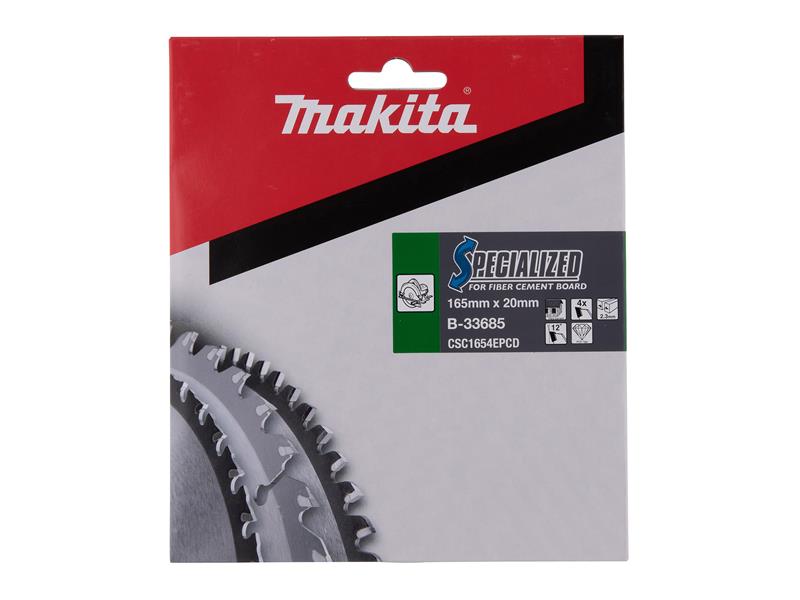Makita B-33685 Specialized Blade for Fibre Cement Board 165 x 20mm x 4T MAKB33685