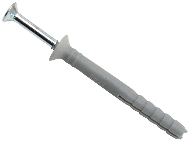 MASONMATE Nylon Hammer In Fixing 5 x 45mm Pack Of 200 MAMHF545