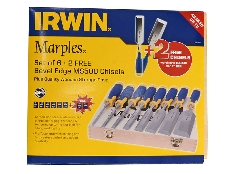 IRWIN Marples MS500 ProTouch™ All-Purpose Chisel Set, 8 Piece MAR10507958