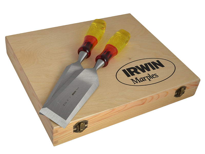 IRWIN Marples M373 Bevel Edge Chisel Splitproof Handle Set, 8 Piece MAR373S8