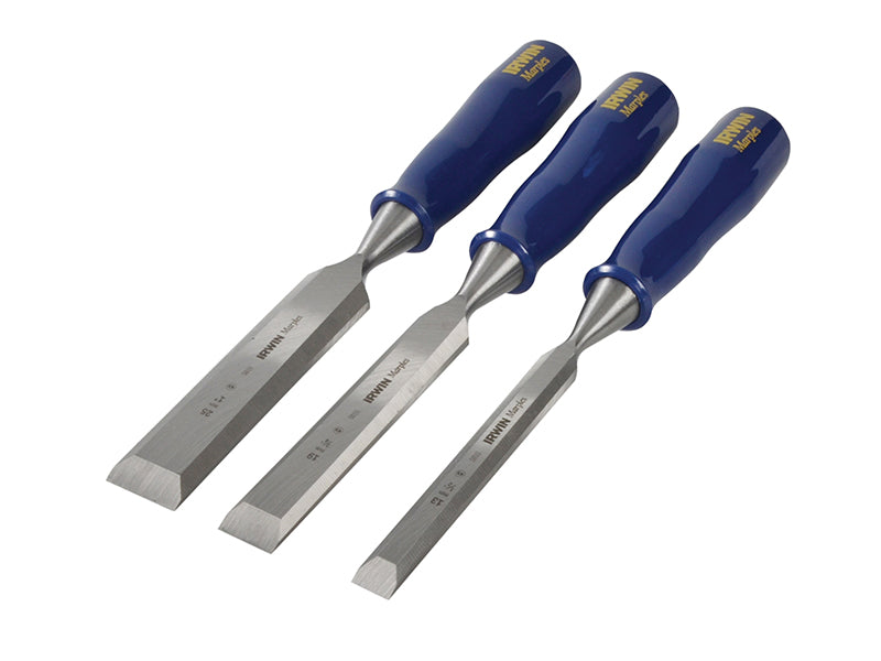 IRWIN® Marples® M444 Bevel Edge Chisel Blue Chip Handle Set, 3 Piece MAR444S3