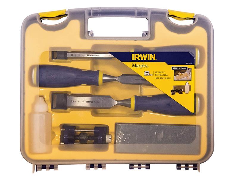 IRWIN® Marples® MS500 ProTouch™ All-Purpose Chisel Set, 3 Piece + Sharpening Kit MARS500S3SS