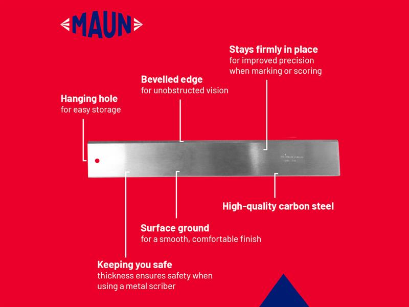 Maun Carbon Steel Straight Edge 90cm (36in) MAU170136