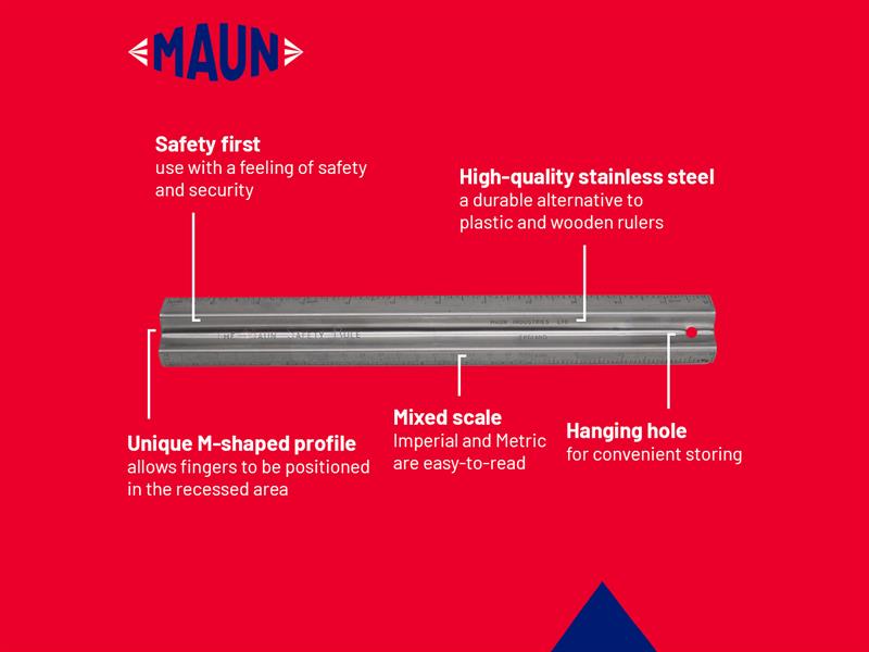 Maun Imperial Metal Safety Rule 12in MAU1773012