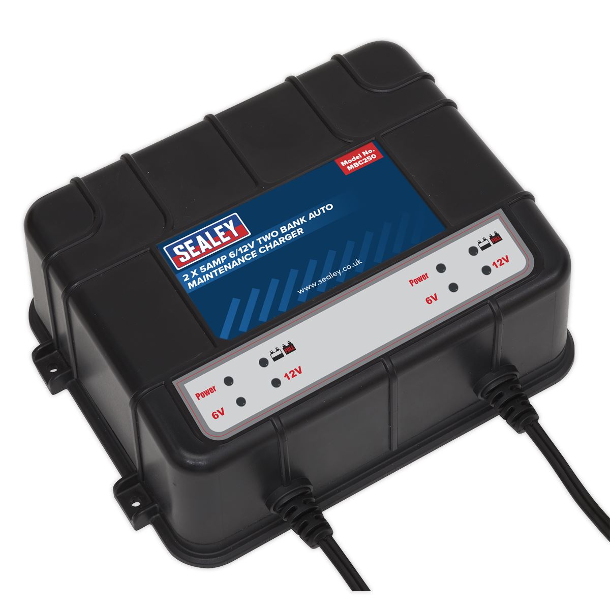 Sealey Two Bank 6/12V 10A (2 x 5A) Auto Maintenance Charger MBC250