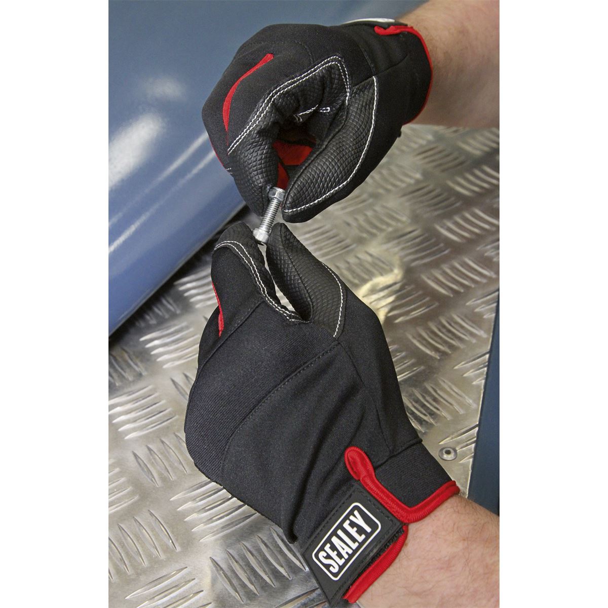 Sealey Mechanic's Gloves Light Palm Tactouch - Large MG798L