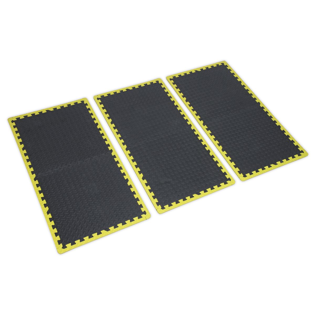 Sealey Interlocking EVA Foam Workshop Mat Set 1240 x 1825mm with Hi-Vis Edges MIC1218Y3