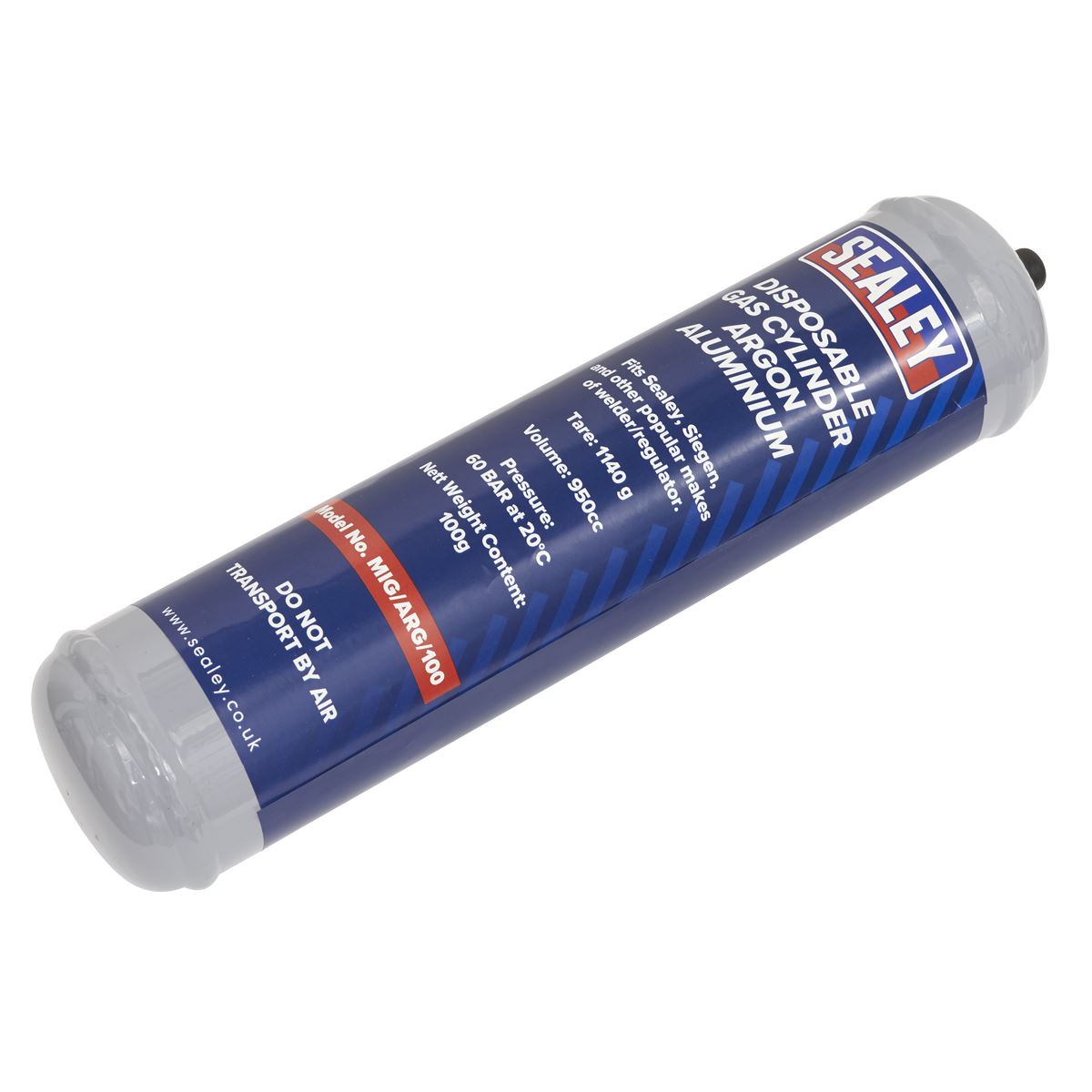 Sealey Gas Cylinder Disposable Argon 100g - Box of 12 MIG/ARG/100/12