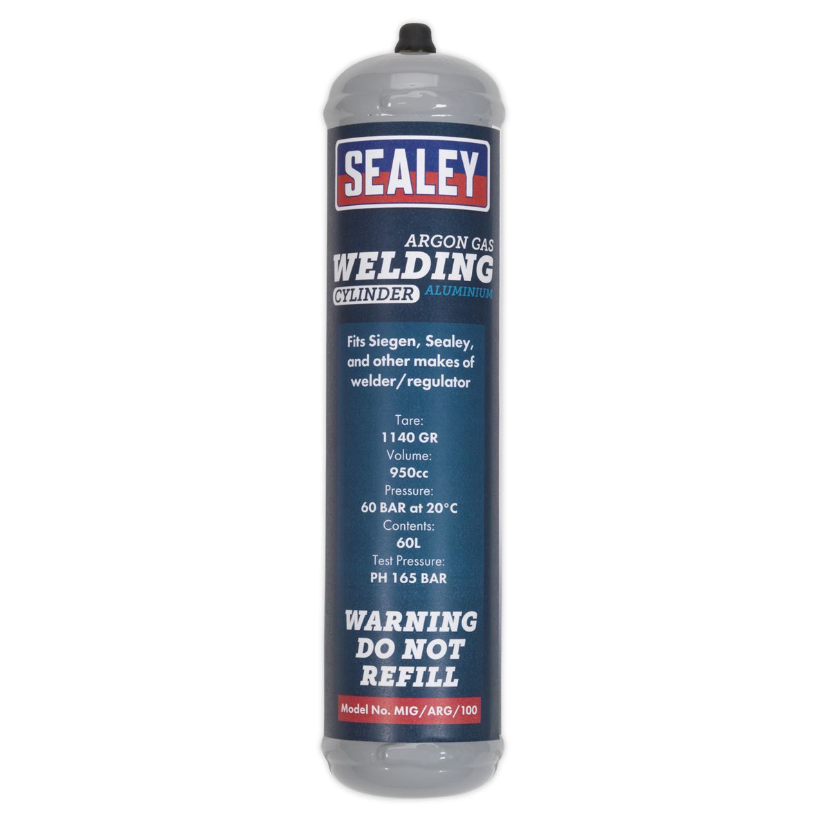 Sealey Gas Cylinder Disposable Argon 100g MIG/ARG/100
