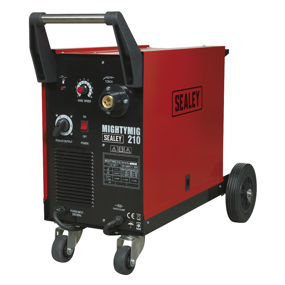 Sealey Professional Gas/No-Gas MIG Welder 210A with Euro Torch MIGHTYMIG210