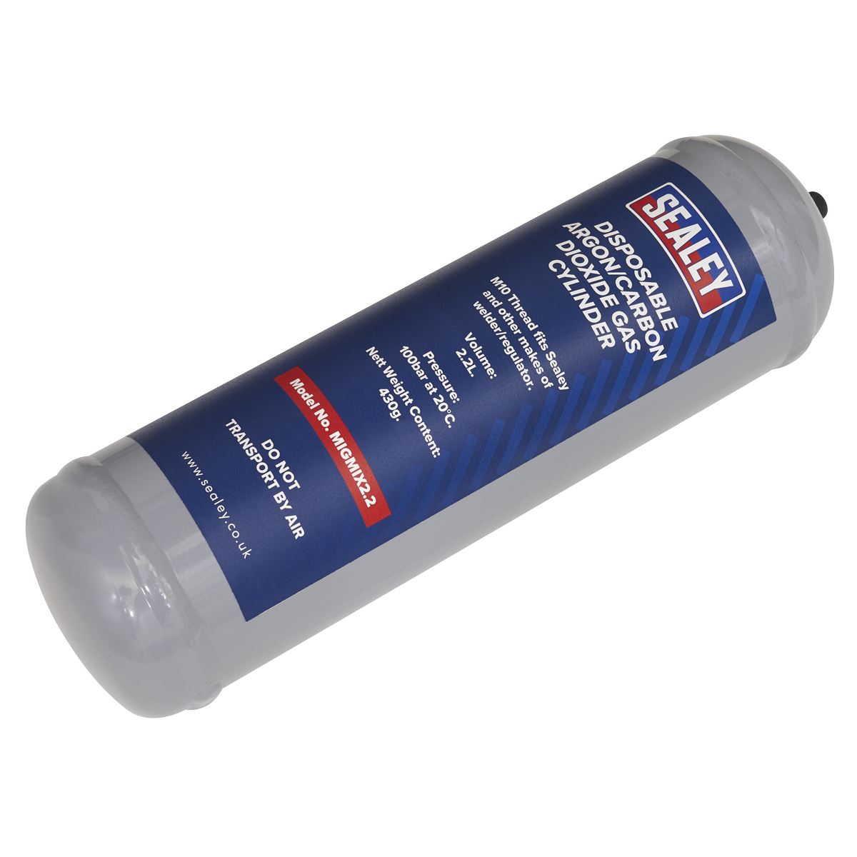 Sealey 430g Disposable Argon/Carbon Dioxide Gas Cylinder MIGMIX2.2