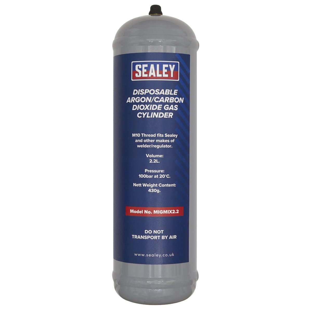 Sealey 430g Disposable Argon/Carbon Dioxide Gas Cylinder MIGMIX2.2
