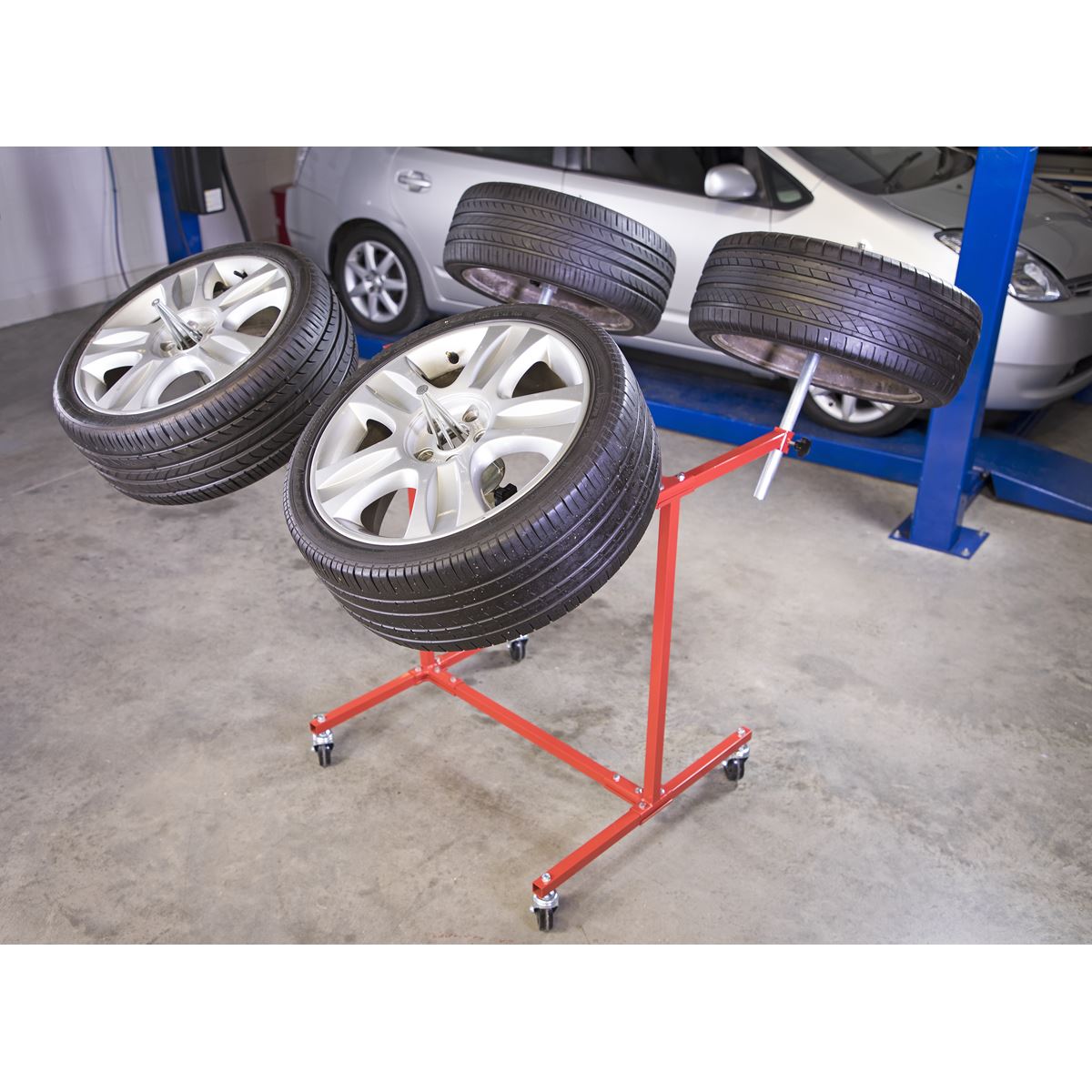 Sealey Alloy Wheel Painting/Repair Stand - 4 Wheel Capacity MK71