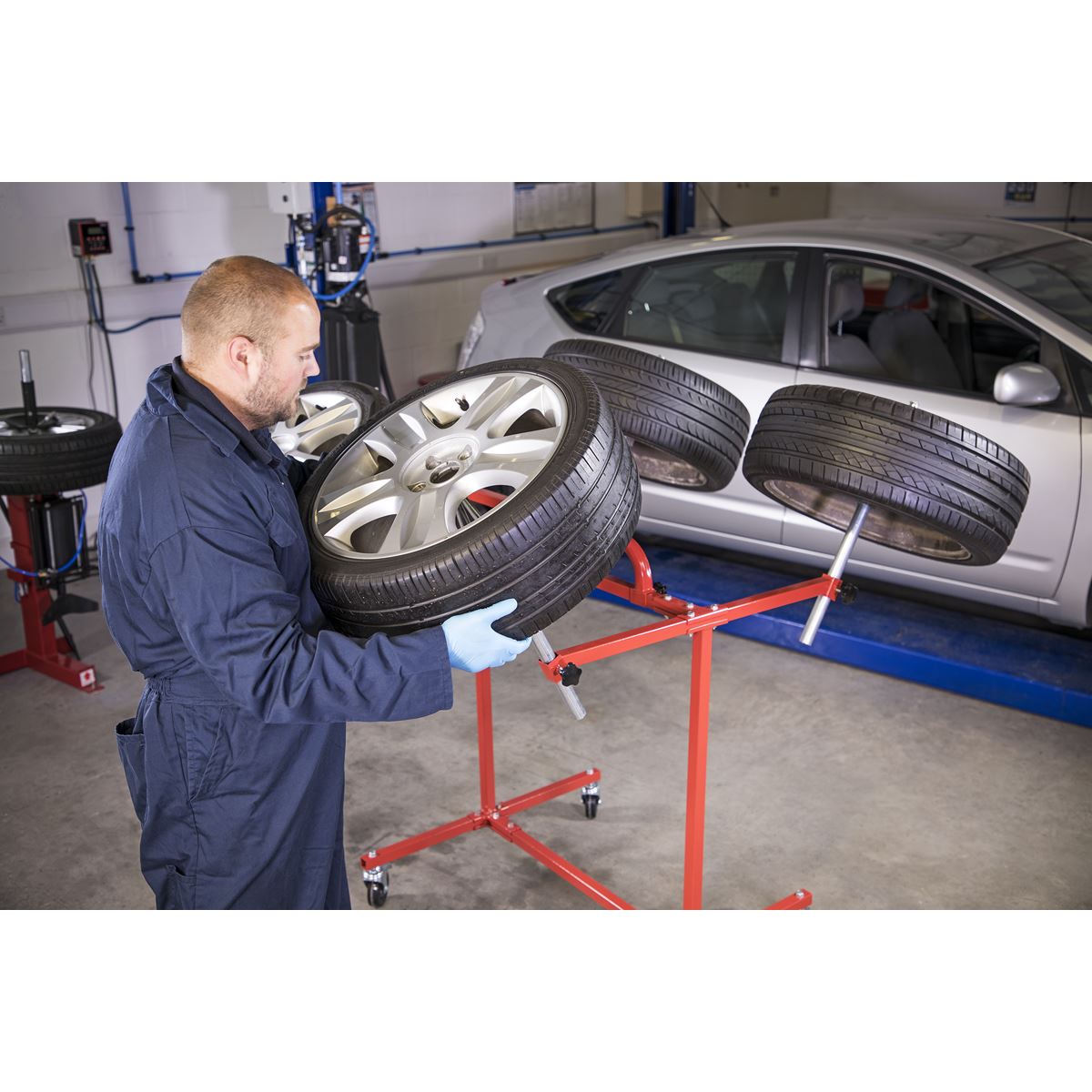 Sealey Alloy Wheel Painting/Repair Stand - 4 Wheel Capacity MK71