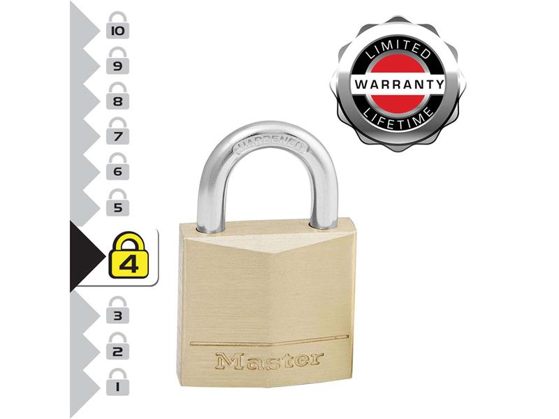 Master Lock Solid Brass 30mm Padlock 4-Pin MLK130