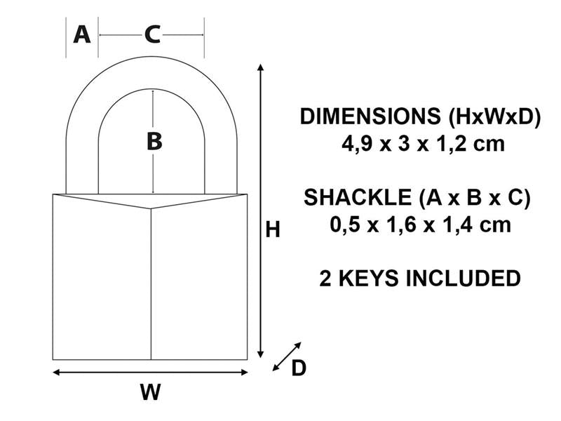 Master Lock Solid Brass 30mm Padlock 4-Pin MLK130