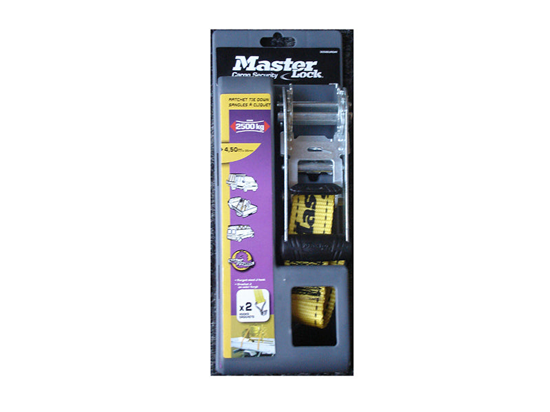 Master Lock Ratchet Tie-Down J-Hooks 4.50m MLK3058E