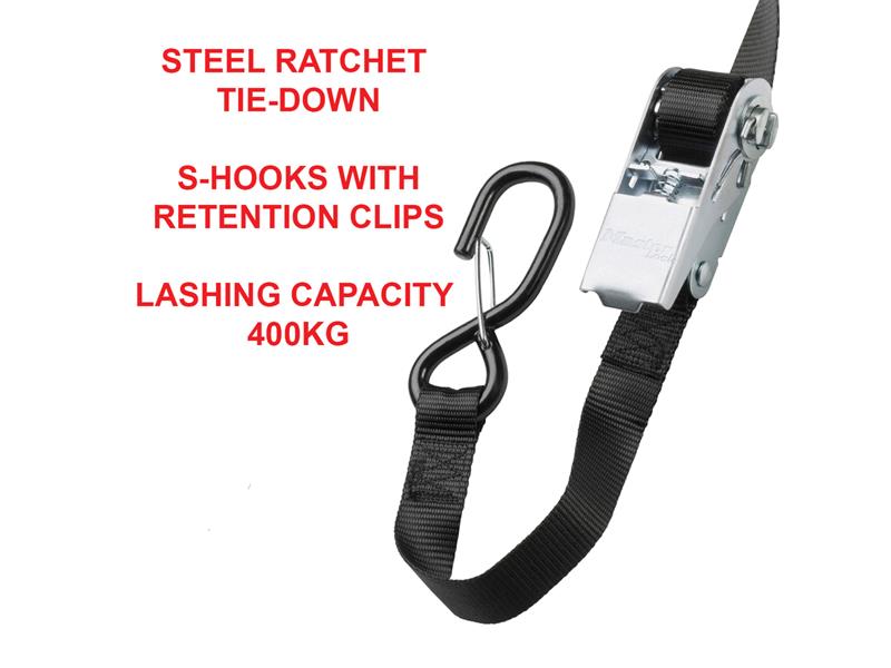 Master Lock Ratchet Tie-Down S-Hooks 5m MLK3109E