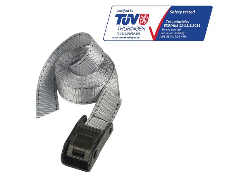 Master Lock Lashing Strap with Metal Buckle, Grey 5m 150kg (Single) MLK3112E