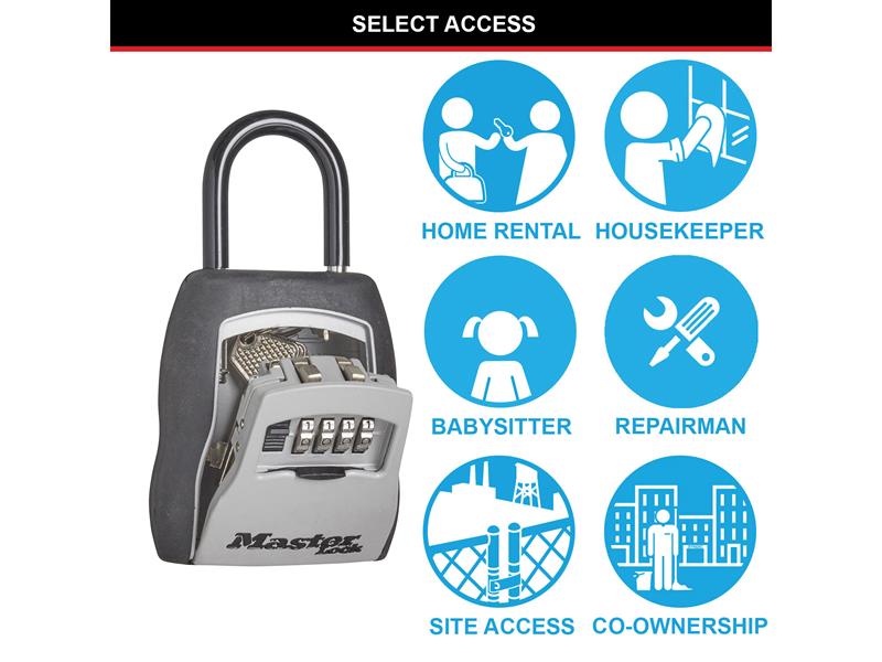 Master Lock 5400E Portable Shackled Combination Key Lock Box (Up To 3 Keys) MLK5400E