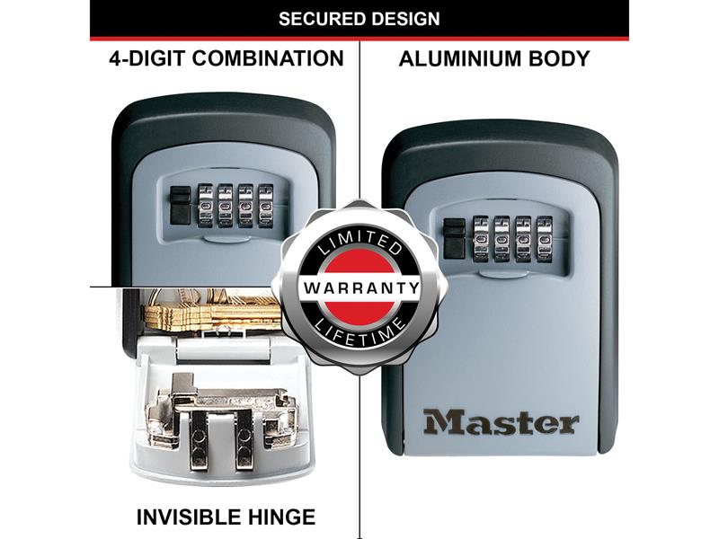 Master Lock 5401 Medium Select Access® Key Lock Box (Up To 3 Keys) - Grey MLK5401