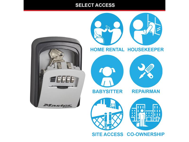 Master Lock 5401 Medium Select Access® Key Lock Box (Up To 3 Keys) - Grey MLK5401
