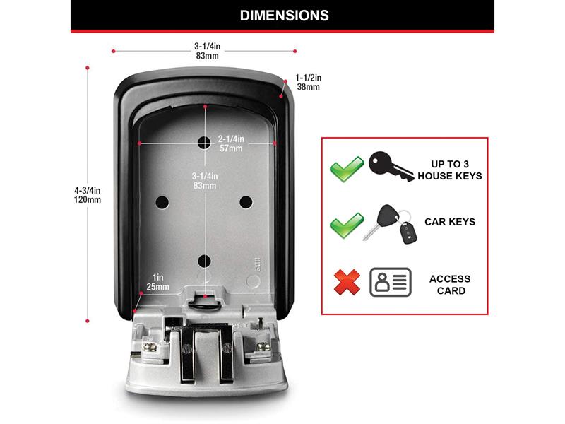 Master Lock 5401 Medium Select Access® Key Lock Box (Up To 3 Keys) - Grey MLK5401