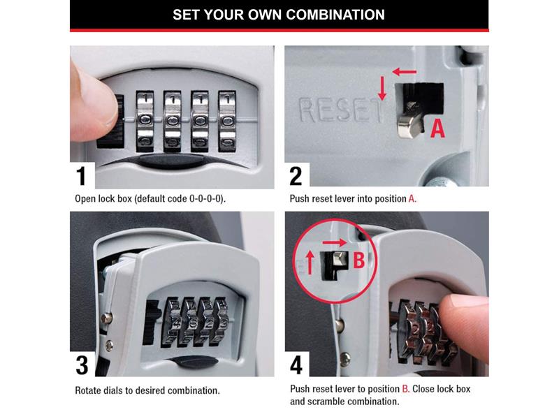 Master Lock 5401 Medium Select Access® Key Lock Box (Up To 3 Keys) - Grey MLK5401