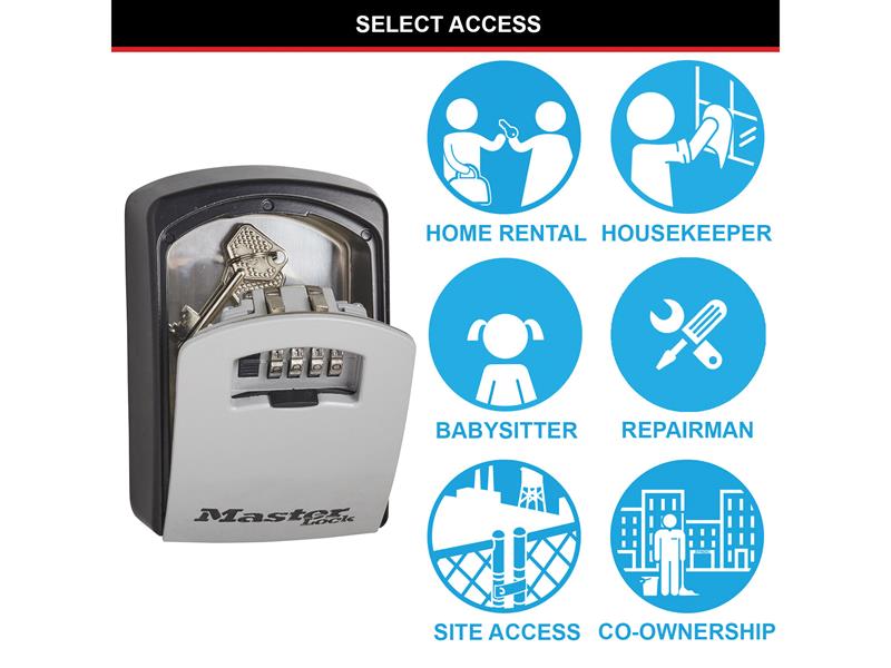 Master Lock 5403E Large Select Access® Key Lock Box (Up To 5 Keys) - Grey MLK5403E