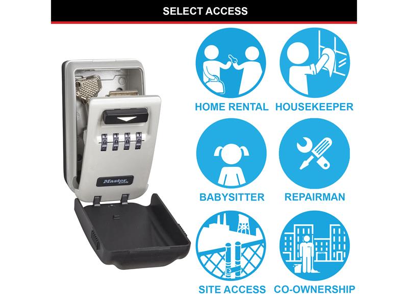 Master Lock 5425E Light Up Dial Select Access® Wall Mounted Key Box MLK5425E