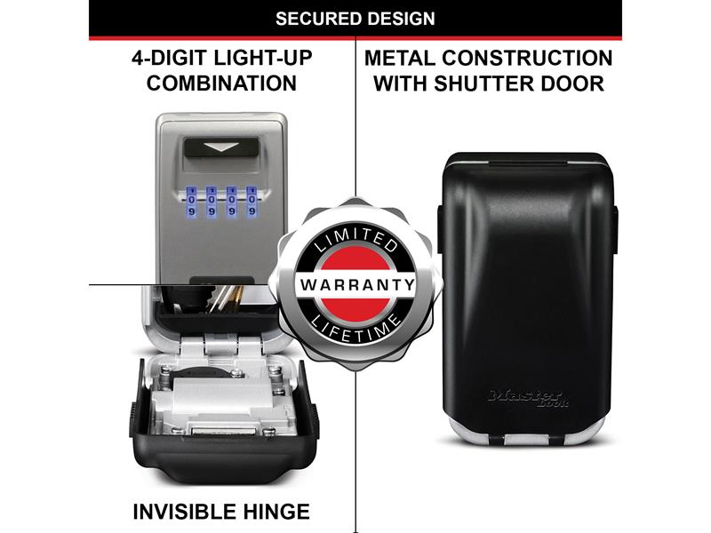 Master Lock 5425E Light Up Dial Select Access® Wall Mounted Key Box MLK5425E