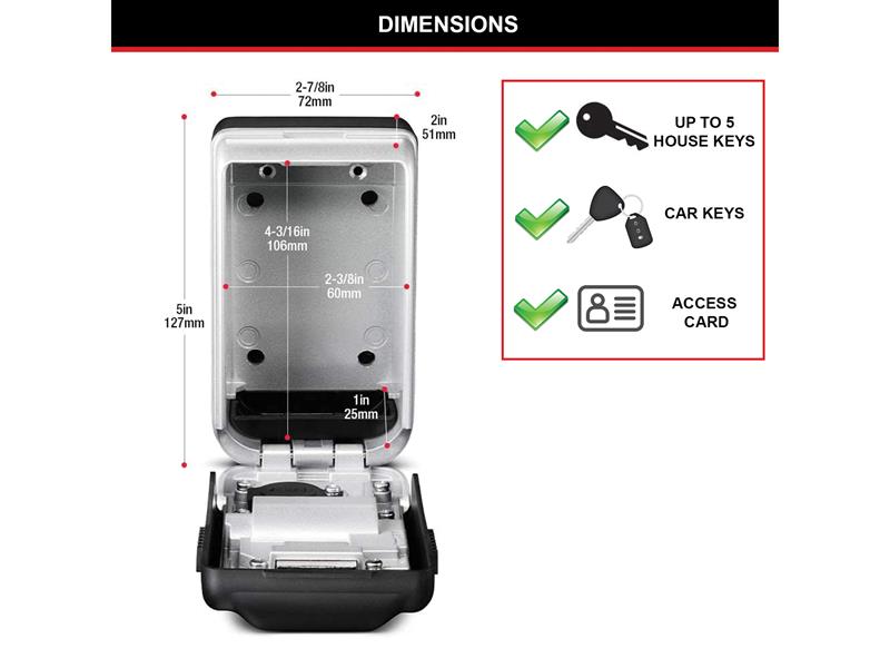 Master Lock 5425E Light Up Dial Select Access® Wall Mounted Key Box MLK5425E