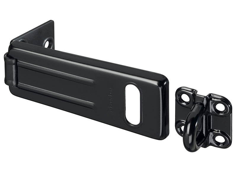 Master Lock Wrought Steel Hasp Matt Black 115mm MLK704BLK