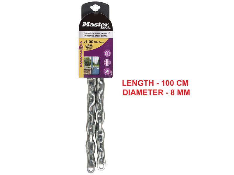 Master Lock 8016E Hardened Steel Chain 1m x 8mm MLK8016E