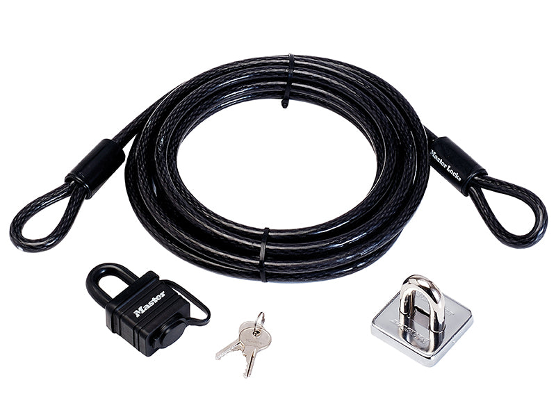 Master Lock Garden Security Kit with Lock Anchor & Cable 4.5m MLK8271E