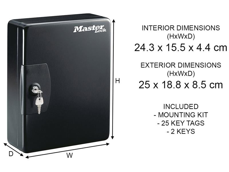 Master Lock Key Storage Lock Box for 25 Keys MLKKB25ML