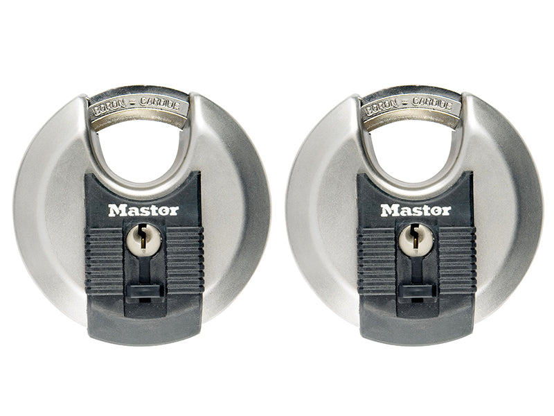 Master Lock Excell™ Stainless Steel Discus 70mm Padlock Keyed Alike x 2 MLKM40T