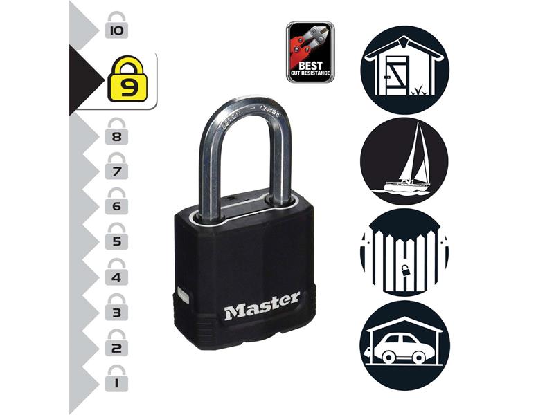 Master Lock Excell™ Weather Tough 51mm Padlock 5-Pin - 51mm Shackle MLKM515LH