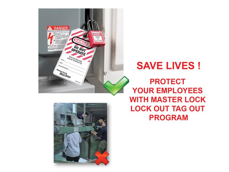 Master Lock Lockout Padlock – 38mm Body & 6mm Hardened Steel Shackle MLKS410RED