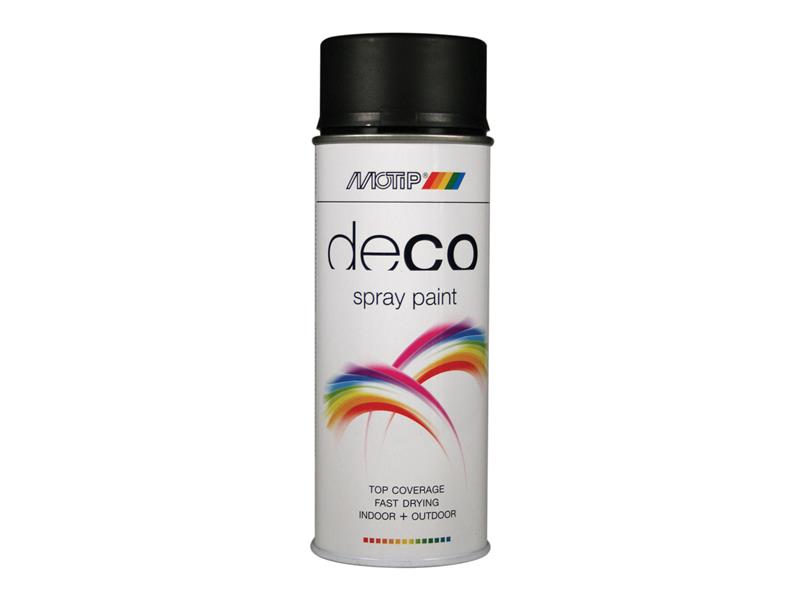 MOTIP® Deco Spray Paint Matt RAL 9005 Deep Black 400ml MOT01601