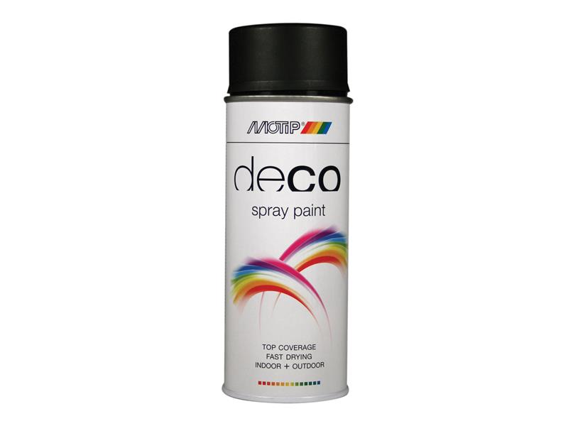MOTIP® Deco Spray Paint Satin Matt RAL 9005 Deep Black 400ml MOT01659