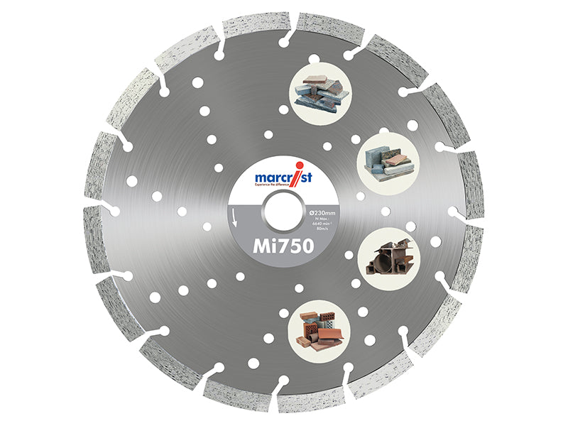 Marcrist Mi750 Diamond Blade Long Life Universal Cut 230 x 22.2mm MRC750230