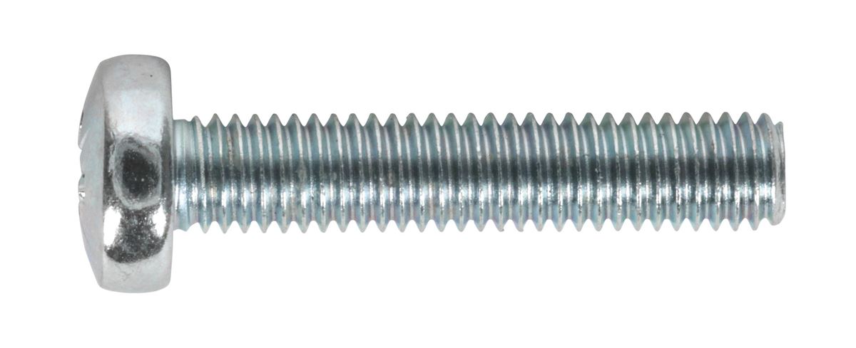 Sealey Machine Screw M5 x 25mm Pan Head Pozi Zinc Pack of 50 MSP525