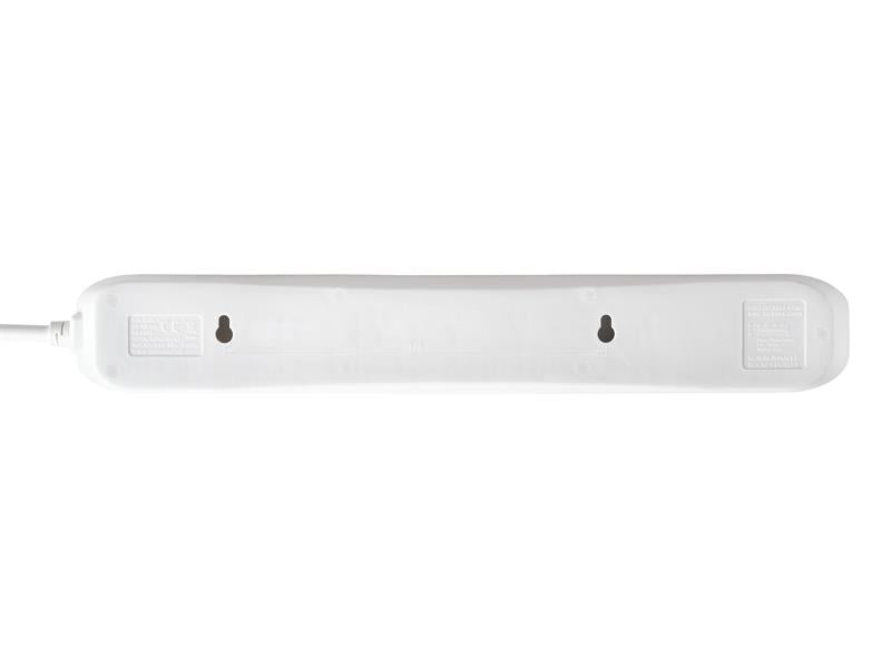 Masterplug Extension Lead 240V 6-Gang 13A White 2m MSTBSG210