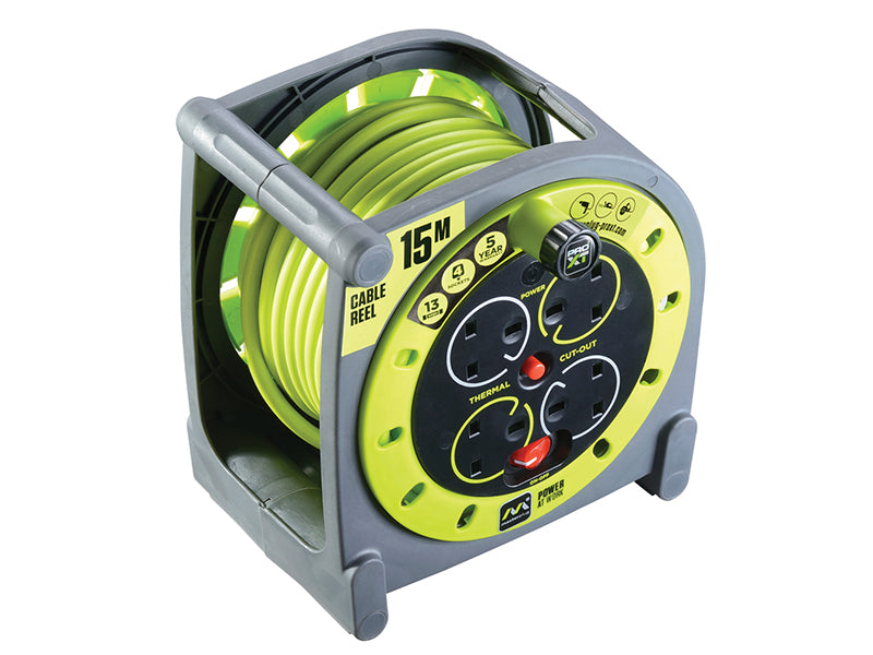 Masterplug PRO-XT Case Cable Reel 240V 13A 4-Socket 15m MSTHMU15134