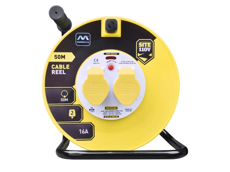Masterplug Cable Reel 110V 16A Thermal Cut-Out 50m MSTLVCT50162